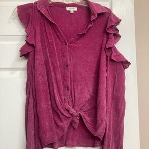 Umber long sleeve shirt with cut outs